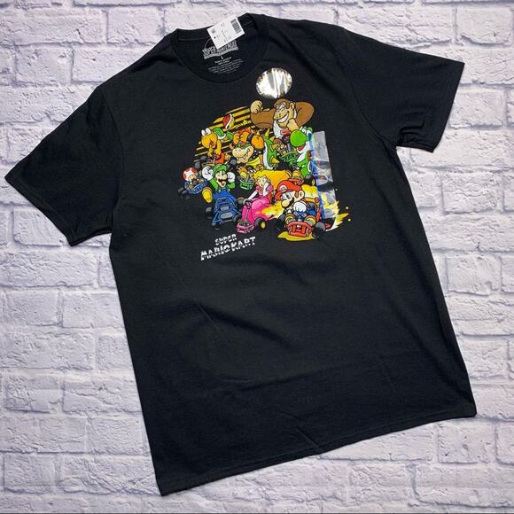 NEW Super Nintendo Super Mario Kart Tee in Black - Picture 1 of 6